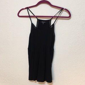 Black Madewell Viscose tank top with knit trim